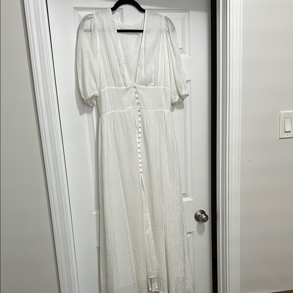 Commense Frenchy Button Split Long Dress